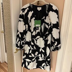 Kate Spade New York for Target Black Classic Rose Poplin Mini Dress